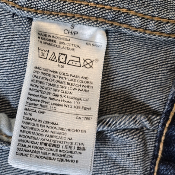 Gap 1969 Women's Icon Denim Jean Jacket Dark Wash, 99% Cotton, Small - Picture 9 of 10